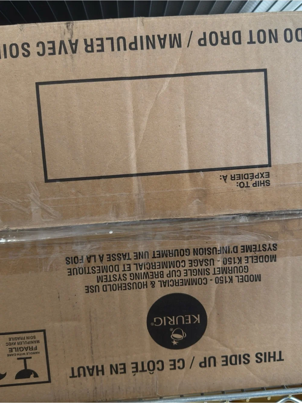 Keurig Boxed Coffee Brewer in silver and Black